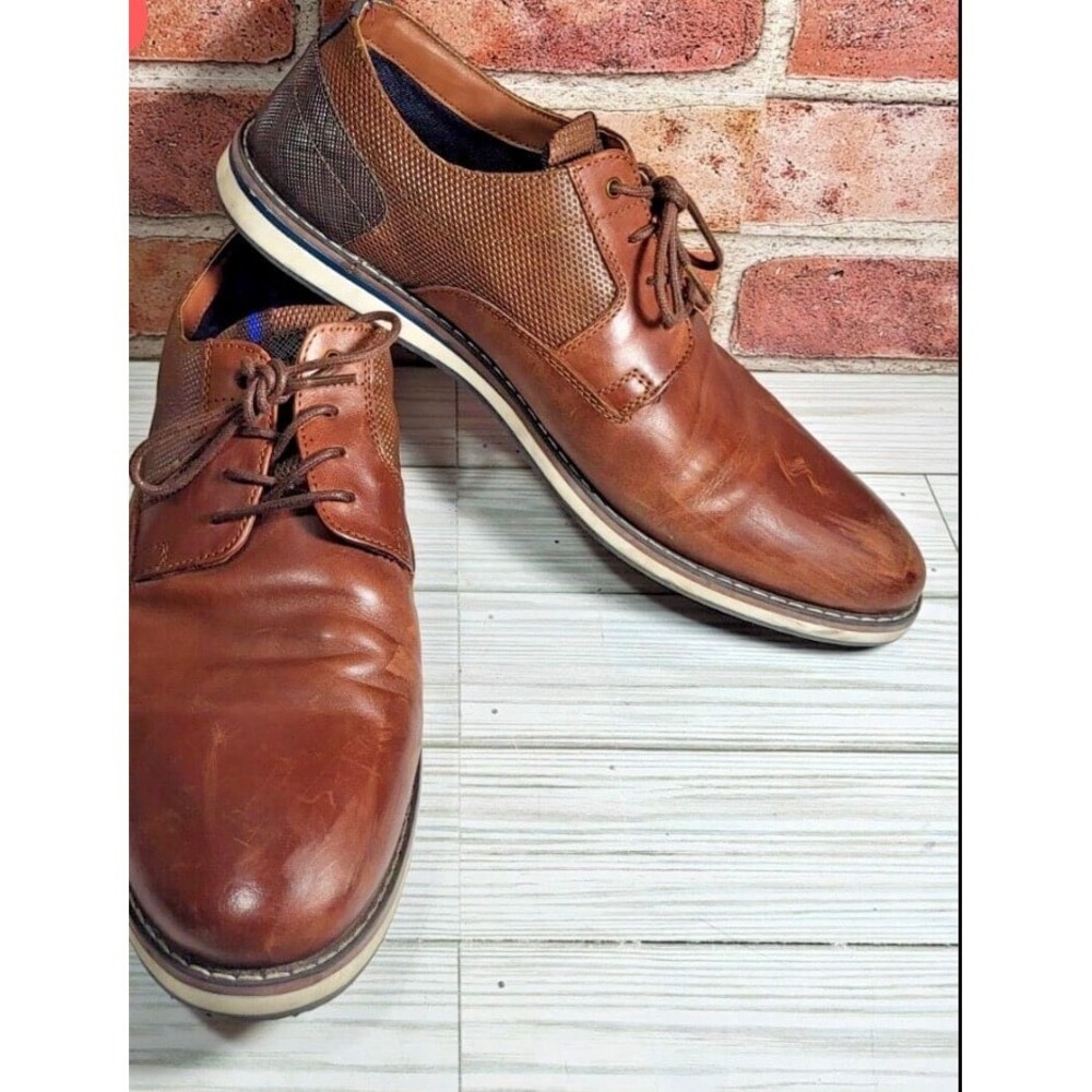 Mens Nunn Bush Circuit Plain Toe Oxford Walking Shoes Brandy Size 10.5 Pre-owned
